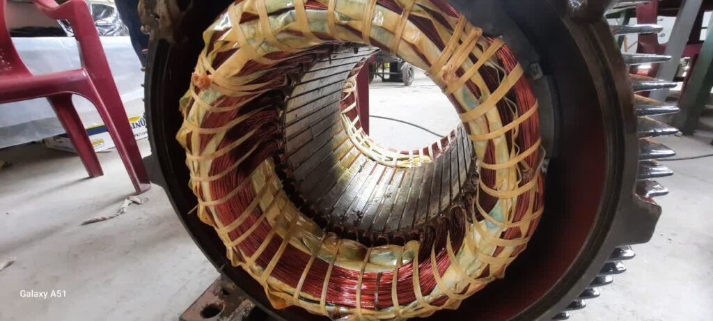 سیم پیچی الکتروموتور۱۳۲کیلوواتی کارخانه سیمان